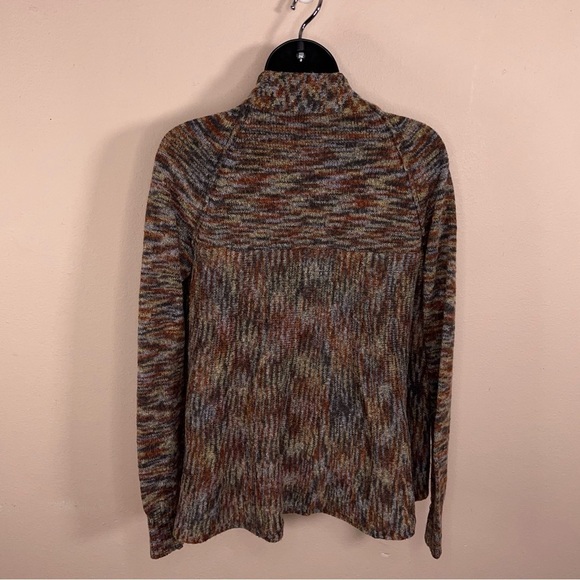 MEDIUM SONOMA BEIGE PRINT KNIT SWEATER LONG SLEEVE OPEN FRONT - Picture 5 of 11